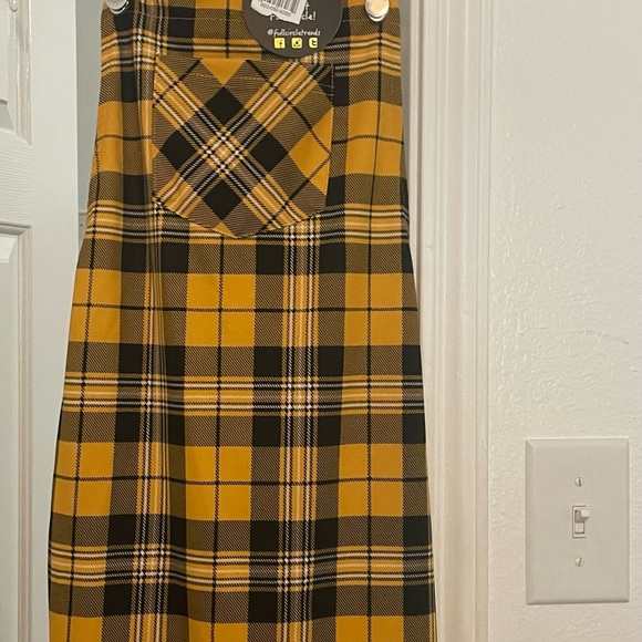 Yellow Plaid Pinafore Dress - Picture 1 of 2